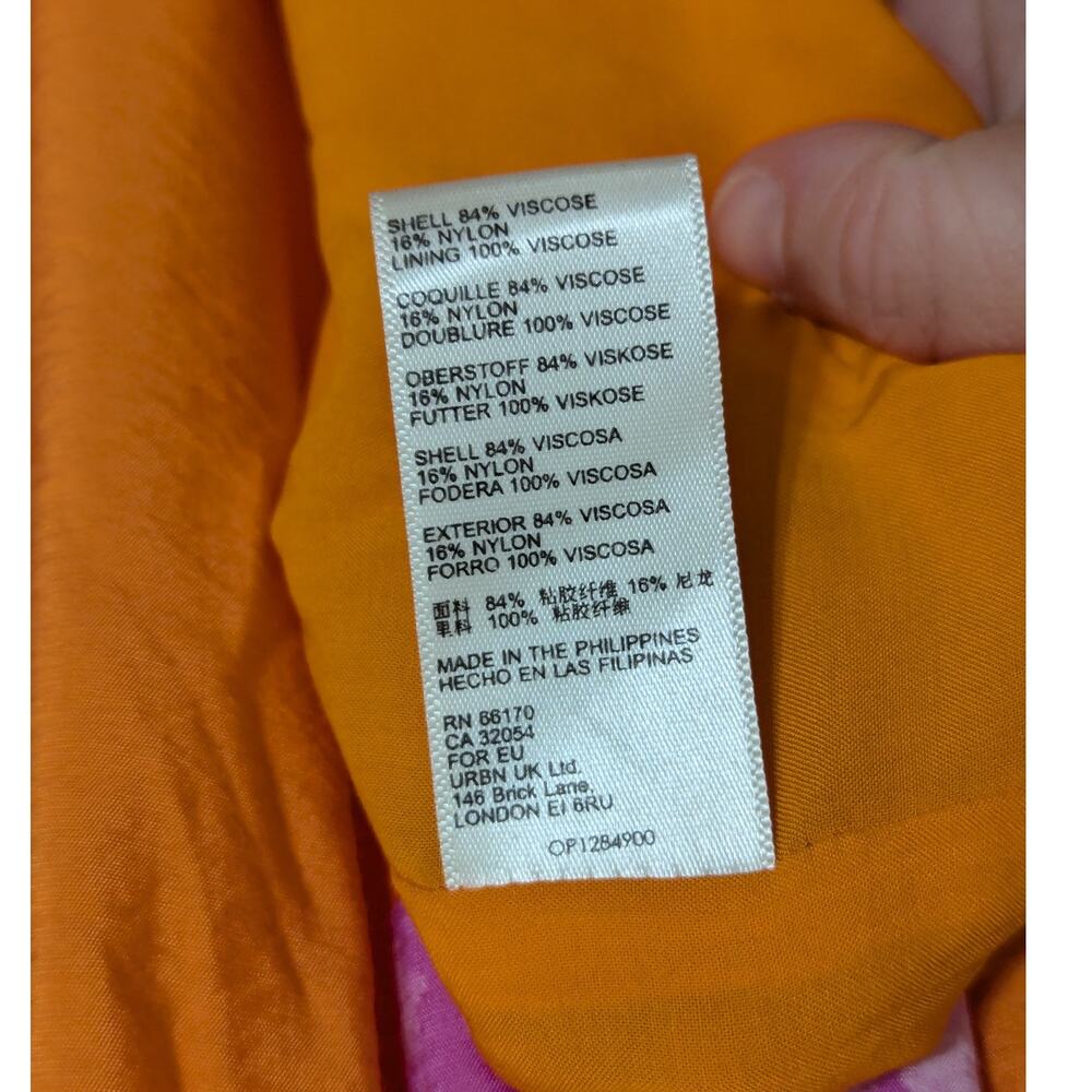 Anthropologie Gathered Maxi Dress Tiered Orange Pink Floral Womens 1X V Neck - Picture 6 of 6